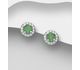 La Preciada - 925 Sterling Silver Push-Back Earrings, Decorated with CZ Simulated Diamonds and Various Gemstones