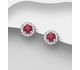 La Preciada - 925 Sterling Silver Push-Back Earrings, Decorated with CZ Simulated Diamonds and Various Gemstones