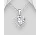 La Preciada - 925 Sterling Silver Heart Pendant, Decorated with Various Gemstones