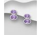La Preciada - 925 Sterling Silver Push-Back Earrings, Decorated with Various Gemstones