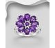 La Preciada - 925 Sterling Silver Flower Ring, Decorated with Various Gemstones