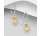 La Preciada - 925 Sterling Silver Droplet Hook Earrings, Decorated with Gemstones