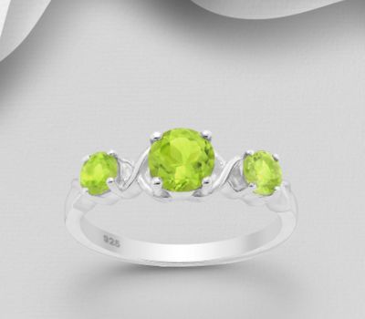 Şəkli böyütmək üçün tiklayın La Preciada - 925 Sterling Silver Ring, Decorated with Peridot