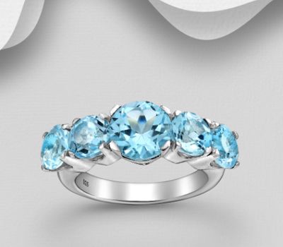 Şəkli böyütmək üçün tiklayın La Preciada - 925 Sterling Silver Ring, Decorated with Various Gemstones