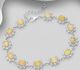 La Preciada - 925 Sterling Silver Oval Halo Bracelet, Decorated with Ethiopian Opal and CZ Simulated Diamonds