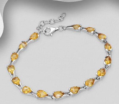 Şəkli böyütmək üçün tiklayın La Preciada - 925 Sterling Silver Bracelet, Decorated with Various Gemstones