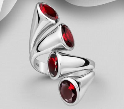 Şəkli böyütmək üçün tiklayın La Preciada - 925 Sterling Silver Adjustable Ring, Decorated with Various Gemstones