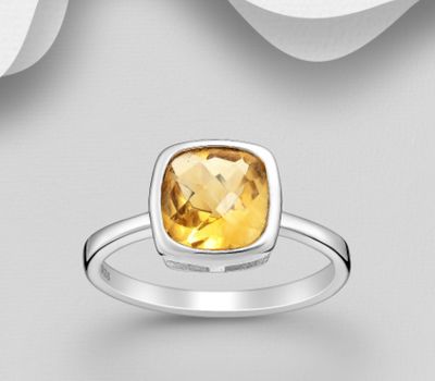 La Preciada - 925 Sterling Silver Ring, Decorated with Citrine