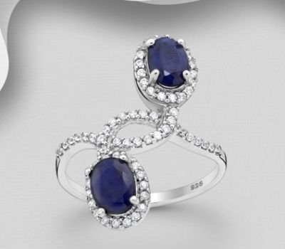 Şəkli böyütmək üçün tiklayın La Preciada - 925 Sterling Silver Ring, Decorated with CZ Simulated Diamonds and Gemstones