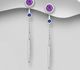 La Preciada 925 Sterling Silver Jacket Earrings, Decorated with CZ Simulated Diamonds and Amethyst