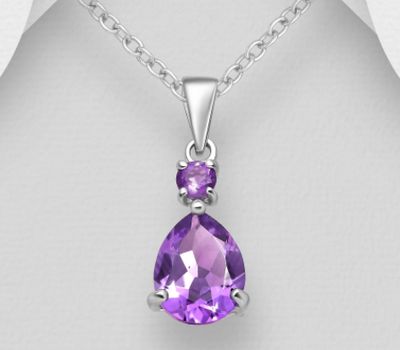 Şəkli böyütmək üçün tiklayın La Preciada - 925 Sterling Silver Pendant, Decorated with Amethysts