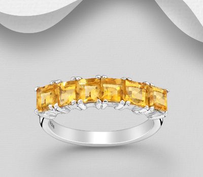 Şəkli böyütmək üçün tiklayın 925 Sterling Silver Ring, Decorated with Citrine