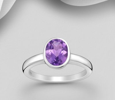 Şəkli böyütmək üçün tiklayın La Preciada - 925 Sterling Silver Solitaire Ring, Decorated with Various