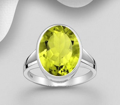 Şəkli böyütmək üçün tiklayın 925 Sterling Silver Ring, Decorated with Lemon Quartz