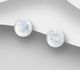 925 Sterling Silver Push-Back Earrings, Decorated with Rainbow Moonstone