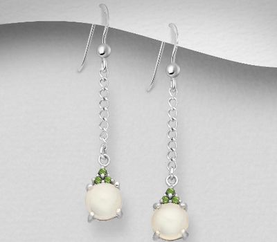 La Preciada - 925 Sterling Silver Dangle Hook Earrings Decorated with Gemstones