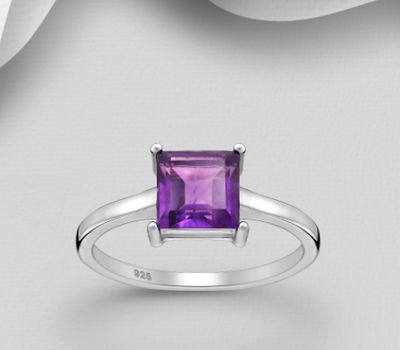 Şəkli böyütmək üçün tiklayın La Preciada - 925 Sterling Silver Ring, Decorated with Princess-Cut Gemstones