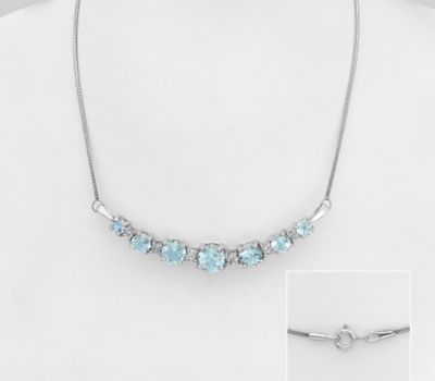 Şəkli böyütmək üçün tiklayın La Preciada - 925 Sterling Silver Necklace, Decorated with Various Gemstones