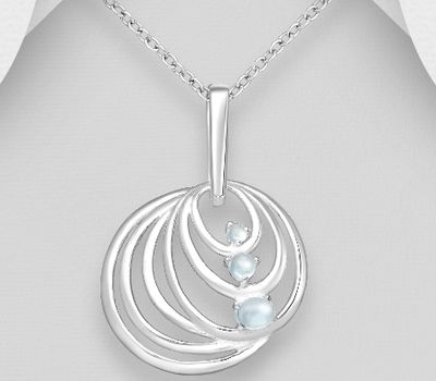 Şəkli böyütmək üçün tiklayın 925 Sterling Silver Pendant, Decorated with Sky-Blue Topaz