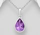 La Preciada - 925 Sterling Silver Droplet Pendant, Decorated with Various Gemstones