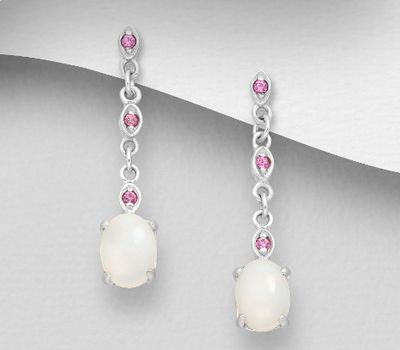 Malın səhifəsinə keç La Preciada - 925 Sterling Silver Push-Back Earrings, Decorated with Various Gemstones