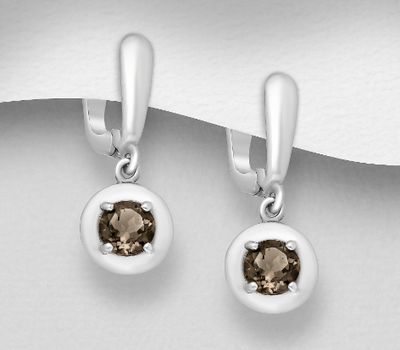 Şəkli böyütmək üçün tiklayın La Preciada - 925 Sterling Silver Omega Lock Earrings, Decorated with Various Gemstones