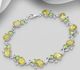 La Preciada - 925 Sterling Silver Leaf Bracelet, Decorated with Gemstones