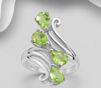 Şəkli böyütmək üçün tiklayın La Preciada - 925 Sterling Silver Swirl Ring, Decorated with Various Gemstones