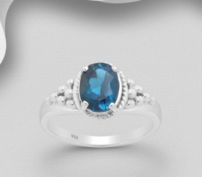 Şəkli böyütmək üçün tiklayın La Preciada - 925 Sterling Silver Ring, Decorated with London Blue Topaz