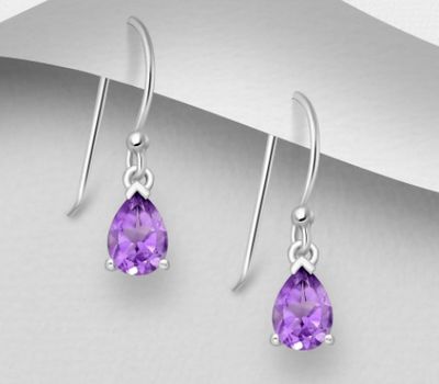Şəkli böyütmək üçün tiklayın La Preciada - 925 Sterling Silver Hook Earrings, Decorated with Gemstones