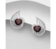 La Preciada - 925 Sterling Silver Heart Omega Lock Earrings, Decorated with Various Gemstones and CZ Simulated Diamonds