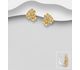 La Preciada - 925 Sterling Silver Omega Lock Earrings, Decorated with CZ Simulated Diamonds and Citrine