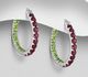 La Preciada - 925 Sterling Silver Hoop Earrings, Decorated with Various Gemstones