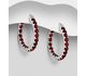 La Preciada - 925 Sterling Silver Hoop Earrings, Decorated with Various Gemstones