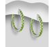 La Preciada - 925 Sterling Silver Hoop Earrings, Decorated with Various Gemstones