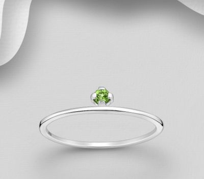 Şəkli böyütmək üçün tiklayın 925 Sterling Silver Solitaire Ring, Decorated with Various Gemstones