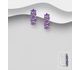 La Preciada - 925 Sterling Silver Push-Back Earrings, Decorated with Various Gemstones