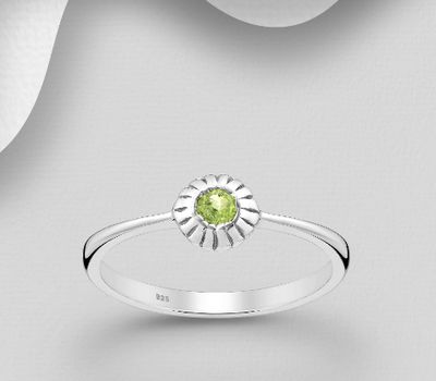 925 Sterling Silver Ring, Decorated with VariousGemstones