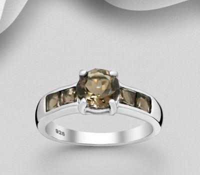Şəkli böyütmək üçün tiklayın La Preciada - 925 Sterling Silver Ring, Decorated with Smoky Quartz