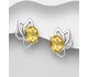 La Preciada - 925 Sterling Silver Omega Lock Earrings, Decorated with Various Gemstones