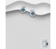 La Preciada - 925 Sterling Silver Omega Lock Earrings, Decorated with Swiss Blue Topaz and CZ Simulated Diamonds