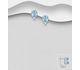 La Preciada - 925 Sterling Silver Omega Lock Earrings, Decorated with Sky-Blue Topaz