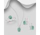 La Preciada - 925 Sterling Silver Omega Lock Earring, Pendant and Ring Jewelry Set, Decorated with CZ Simulated Diamonds and Various Gemstones