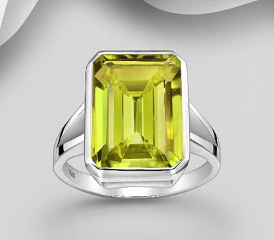 Şəkli böyütmək üçün tiklayın 925 Sterling Silver Ring, Decorated with Lemon Quartz