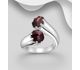 La Preciada - 925 Sterling Silver Adjustable Ring, Decorated with Various Gemstones