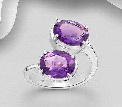 Şəkli böyütmək üçün tiklayın La Preciada - 925 Sterling Silver Adjustable Ring, Decorated with Various Gemstones