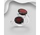 La Preciada - 925 Sterling Silver Adjustable Ring, Decorated with Various Gemstones