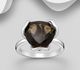 La Preciada - 925 Sterling Silver Ring, Decorated with Trillion-Cut Gemstone