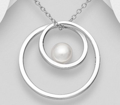 Şəkli böyütmək üçün tiklayın 925 Sterling Silver Pendant Decorated With Simulated Pearl