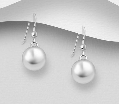 925 Sterling Silver Dangle Ball Hook Earrings